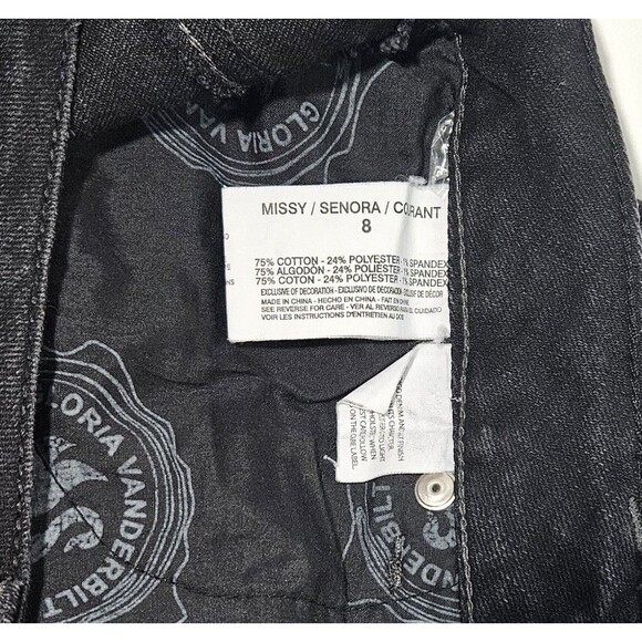 Women’s Gloria Vanderbilt Amanda Drk Wash Jean Skirt W/Sequin - Size 8 C141 - Picture 3 of 7